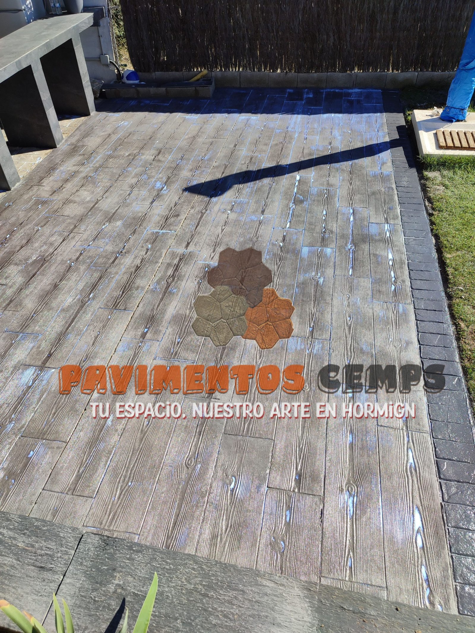 Terraza Hormigon Impreso imitacion madera